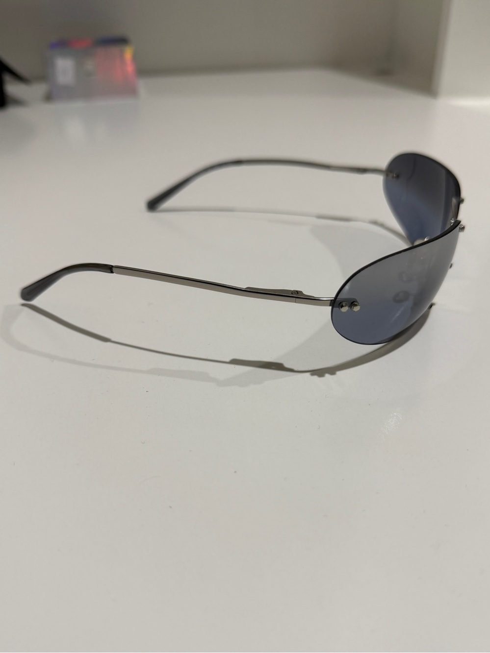VTG Celine Triomphe Wrap Sunglasses SC 1032 Col. 581 Silver Y2K Deadstock Set - Picture 12 of 14
